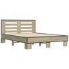 vidaXL Bed Frame Sonoma oak Engineered wood, metal Full Durable
