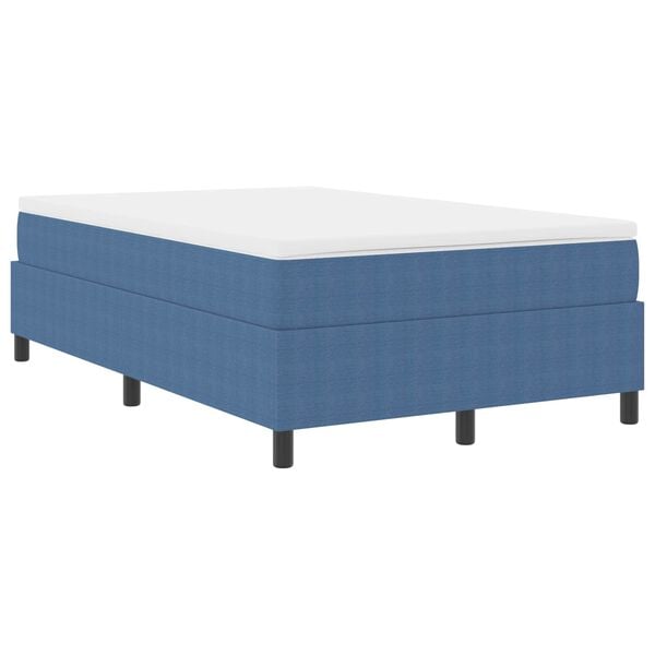 vidaXL Box Spring Bed Blue 47.2" x 74.8" Corduroy fabric