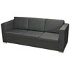 vidaXL Sofa Dark Gray Polyester Standard Removable Covers Sofa