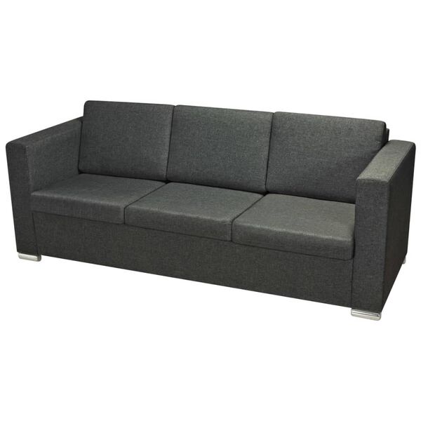 vidaXL Sofa Dark Gray Polyester Standard Removable Covers Sofa