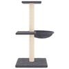 vidaXL Cat Tree Dark grey Engineered wood, plush, sisal