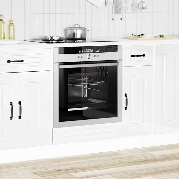 vidaXL Oven Cabinet High gloss white Engineered wood Compact