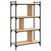 vidaXL Bookcase Sonoma oak Engineered wood, metal 4-tier, Narrow