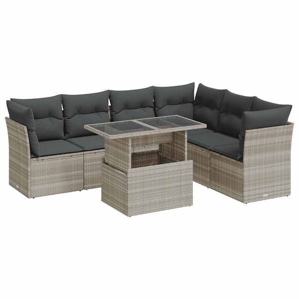 vidaXL Garden Sofa Set Light grey, Dark grey