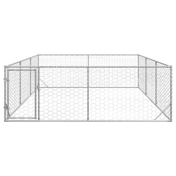 vidaXL Outdoor Dog Kennel Galvanized Steel Large Durable