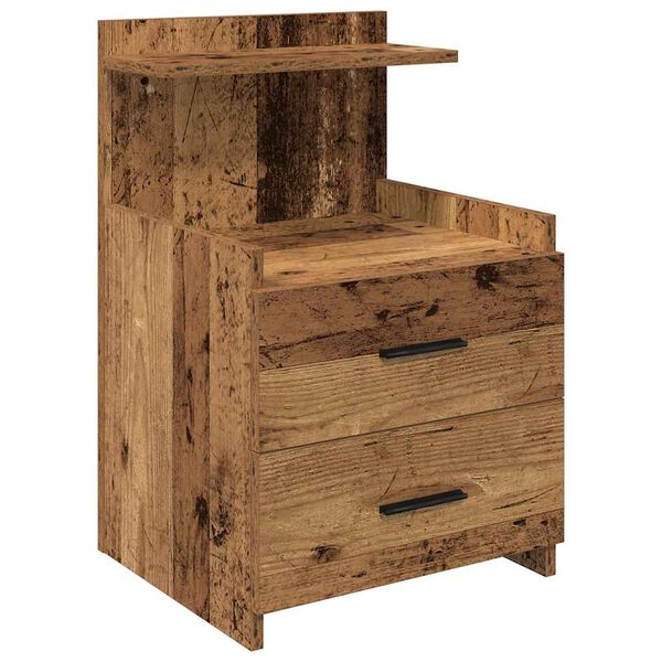 vidaXL Bedside Cabinet Old wood Engineered wood 15.7x14.4x24.4 in