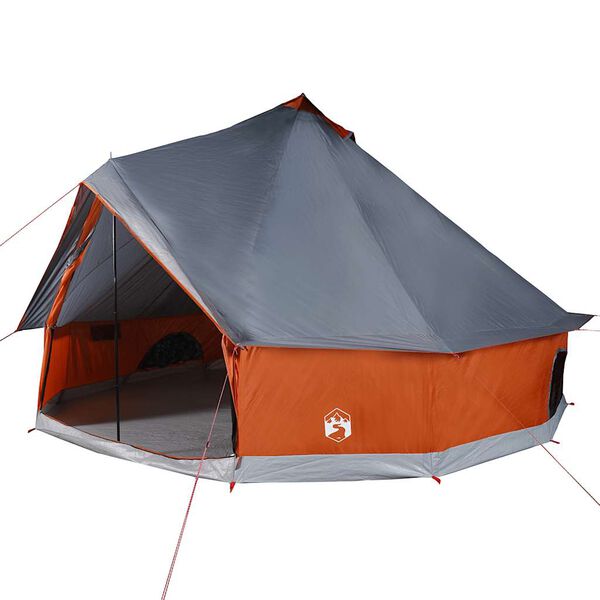 vidaXL Family Tent Tipi 6-Person Gray and Orange Waterproof