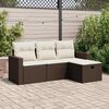 vidaXL Garden Sofa Set Brown PE rattan Large Adjustable Feet