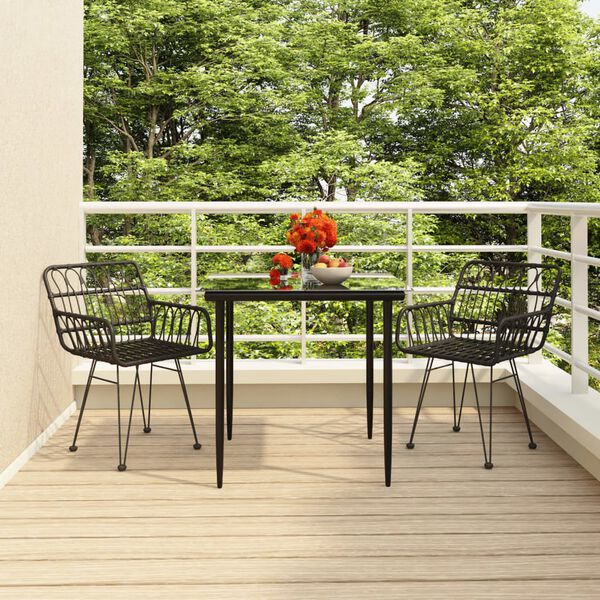 vidaXL Garden Dining Set Black