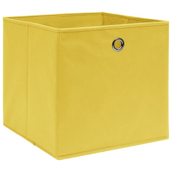 vidaXL Storage Box Set of 10 Yellow Non-woven fabric (100% polyester)