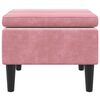 vidaXL Stool Pink Velvet (100% polyester), rubber wood Compact Modern