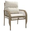 vidaXL Patio Sofa Set Beige PE rattan, powder-coated steel, tempered glass