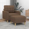 vidaXL Sofa Chair with Footstool Brown 23.6" Fabric