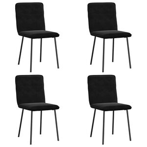 vidaXL Dining Chair Set of 4 Black Velvet (100% polyester), plywood, metal