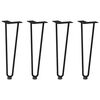 vidaXL Hairpin Table Leg Black Solid powder-coated steel 0.5 in diameter