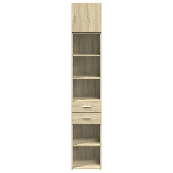 vidaXL Slim Storage Cabinet Sonoma Oak Engineered Wood Slim