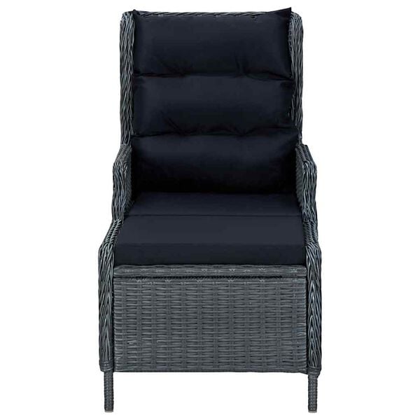 vidaXL Garden Chair Dark Grey Round PE Rattan Large Garden Chair Other