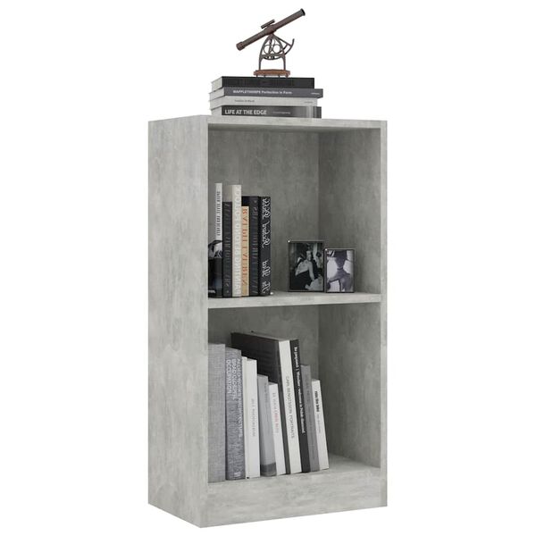 vidaXL Bookshelf Concrete Grey Engineered wood Compact Bookshelf