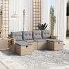 vidaXL Garden Sofa Set Mix beige PE rattan 6 Piece Set Modular