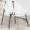 vidaXL Garden Egg Chair Black and White PE rattan, powder-coated steel
