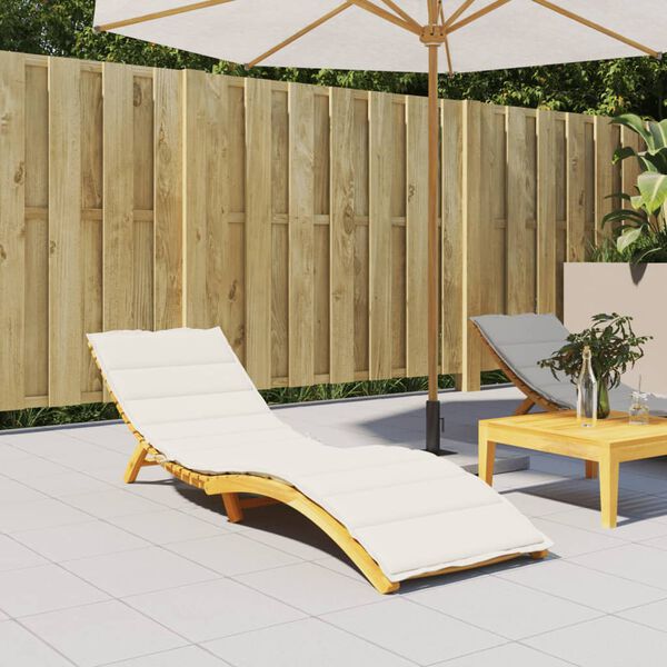 vidaXL Sun Lounger Cushion Melange cream 100% Polyester