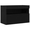 vidaXL TV Wall Cabinet Wall-mounted Black oak 23.62 x 11.81 x 15.75 in
