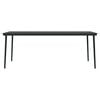 vidaXL Dining Set Black Powder-Coated Steel, Glass, Cotton Rope One Size