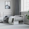 vidaXL Bed Frame White Powder-Coated Steel 35.4x74.8 in Bed Frame