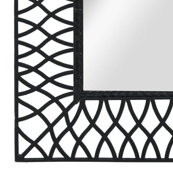 vidaXL Wall Mirror Black Powder-coated steel, mirrored glass