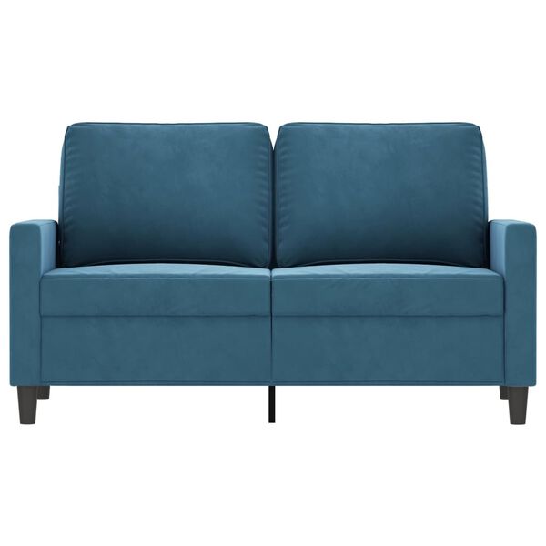 vidaXL 2-Seater Sofa Blue 47.2" Velvet