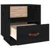 vidaXL Bedside Cabinet Black Solid pine wood