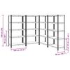 vidaXL 5-Layer Storage Shelves 4 pcs Blue Steel&Engineered Wood