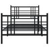 vidaXL Bed Frame Black Steel Twin Bed Frame Rectangular Traditional