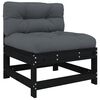 vidaXL Garden Lounge Set Black Solid pine wood Large Modular
