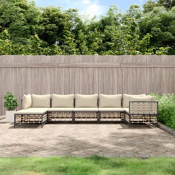 vidaXL Garden Lounge Set Dark Gray and Beige