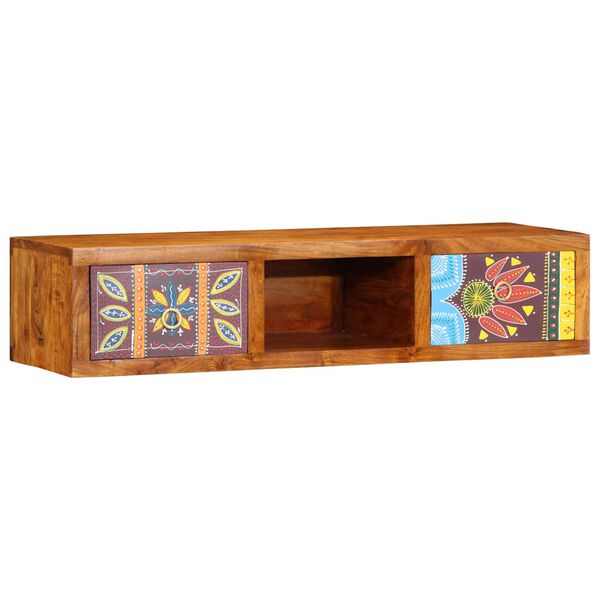 vidaXL Wall-mounted TV Cabinet Multicolor Solid Acacia wood, Engineered wood