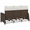vidaXL Reclining Garden Sofa Brown PE rattan, powder-coated steel Medium
