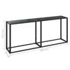 vidaXL Console Table Black Tempered glass, powder-coated steel Large