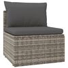 vidaXL Garden Lounge Set Gray PE rattan, powder-coated steel, polyester, PVC
