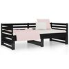 vidaXL Day Bed Black Solid pine wood Double