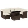 vidaXL Garden Sofa Set Brown, Cream white