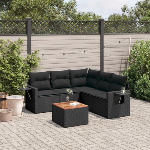vidaXL Garden Sofa Set Black
