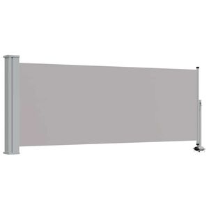 vidaXL Side Awning Grey Polyester and iron 39.4 x 118.1 in Retractable