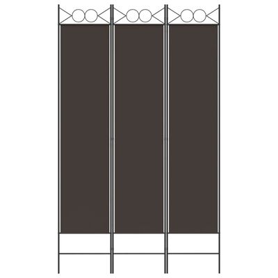 vidaXL 3-Panel Room Divider Brown 47.2"x78.7" Fabric