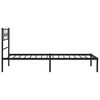 vidaXL Bed Frame Black Powder-coated steel Twin Bed Frame Rectangular