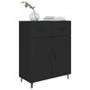 vidaXL Sideboard Black Engineered Wood Medium Sideboard Rectangular