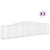 vidaXL Gabion Basket Set of 3 Silver Galvanized Iron Large