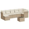 vidaXL Patio Sofa Set Beige, Cream white PE rattan 8-piece