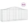 vidaXL Gabion Basket Set of 14 Silver Galvanized Iron Large Durable