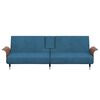 vidaXL Sofa Bed Blue Velvet, plywood, metal, foam Large Convertible